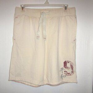 Men's Medium Beige Mossimo Casual Cotton Shorts Kanji Heiwa Peace 9 Koi Fish